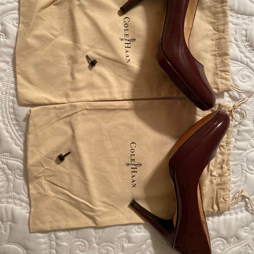 Wine Cole Haan Nike Air heels.
